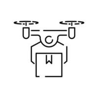 modern Lieferung. Linie Symbol logistisch Netzwerk. Transport mit global Industrie. Ladung Versand Kasten. Drohne modern Fliege. vektor