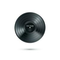 vinyl musik spela in. realistisk årgång grammofon skiva mockup. vektor illustration