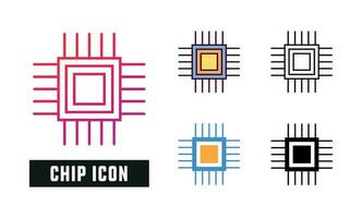 chip ikon uppsättning vektor illustration
