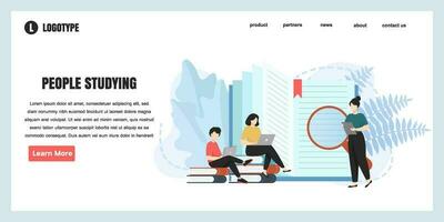 platt design begrepp människor studerar för hemsida och landning sida mall. perfekt för webb sida design, baner, mobil app, vektor illustration