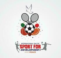 internationell dag av sport för utveckling och fred. mall för bakgrund, baner, kort, affisch. vektor illustration.