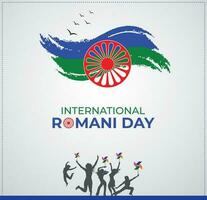 International romani Tag. 8 April. Vorlage zum Hintergrund, Banner, Karte, Poster. Vektor Illustration.