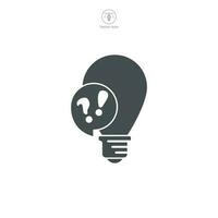 fråga mark och glödlampa, fråga svar, frågesport ikon symbol mall för grafisk och webb design samling logotyp vektor illustration