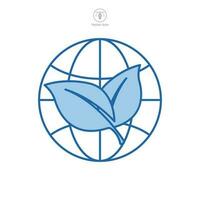 Globus mit Pflanze. Grün Erde Planet. Welt Ökologie, Natur global schützen Symbol Symbol Vorlage zum Grafik und Netz Design Sammlung Logo Vektor Illustration