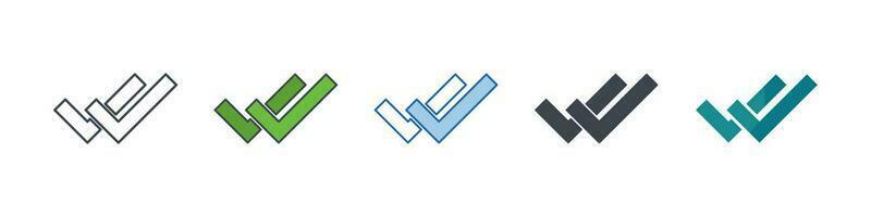 doppelt prüfen Kennzeichen Symbol Symbol Vorlage zum Grafik und Netz Design Sammlung Logo Vektor Illustration