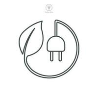 Stecker Blatt, Energie speichern Symbol Symbol Vorlage zum Grafik und Netz Design Sammlung Logo Vektor Illustration