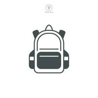 Rucksack. Schule Tasche Symbol Symbol Vorlage zum Grafik und Netz Design Sammlung Logo Vektor Illustration