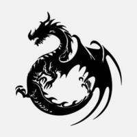 schwarz Drachen Vektor Silhouette