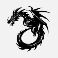 schwarz Drachen Vektor Silhouette