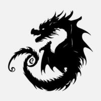 svart drake vektor silhuett