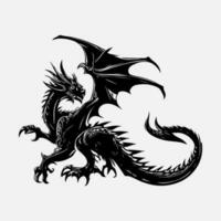 svart drake vektor silhuett