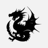 schwarz Drachen Vektor Silhouette