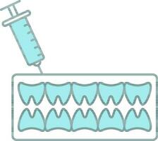 Dental Anästhesie Symbol im Blau und Weiß Farbe. vektor