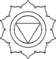 Illustration von Anahata Symbol Symbol im Linie Kunst. vektor