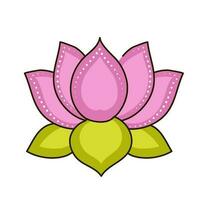 eben Illustration von Blühen Rosa Lotus Blume auf Weiß Hintergrund. vektor