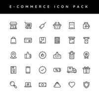 50 e-handel ikon uppsättning i linje konst på vit bakgrund. vektor