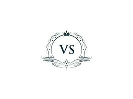 Initiale vs. Logo Brief Design, minimal königlich Krone vs. sv feminin Logo Symbol vektor