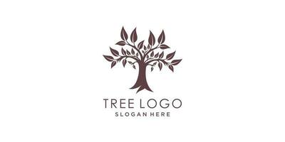 Natur Logo Design Vektor mit Baum und Blatt Stil