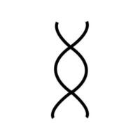 DNA geradlinig Symbol Symbol Vektor. schwarz Gliederung DNA Symbol vektor