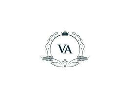 Initiale va Logo Brief Design, minimal königlich Krone va ein V feminin Logo Symbol vektor