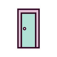 Tür Symbol Vektor Illustration. Tür geradlinig Farbe Symbol