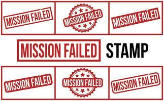 Mission gescheitert Gummi Briefmarke Siegel Vektor