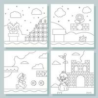 Fantasie Spiel Welt Kinder- Zeichnung Buch vektor