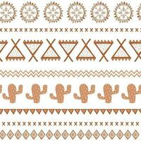 vektor stam- etnisk sömlös mönster i kaffe brun Färg. aztec abstrakt bakgrund. mexikansk prydnad textur inföding amerikan traditionell design folk geometrisk skriva ut för tapet slå in, omslag trasa