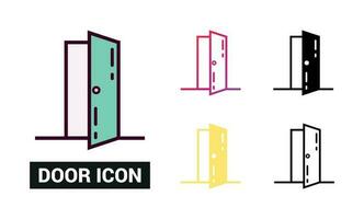 Tür Symbol einstellen Vektor Illustration