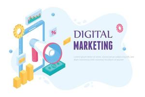 digitales Marketing-Smartphone vektor