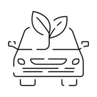 elektrisch Auto Linie Symbol. elektrisch Automobil Kabel Kontur und Stecker Laden schwarz Symbol. Öko freundlich Elektro Auto Fahrzeug Konzept. Vektor Elektrizität Illustration. Wasserstoff Wagen.