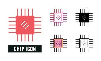 Chip Symbol einstellen Vektor Illustration