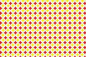 enkel abstrakt sömmar röd och gul Färg stjärna mönster på vit bakgrund vektor