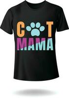 Liebe Katze Mutter mit Pfote Illustration Vektor T-Shirt Design zum Haustier Liebhaber eps 10