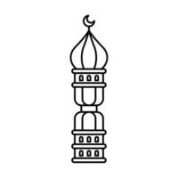 moské torn linjär stil ikon vektor