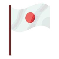 japanisch Flagge im Pole Symbol vektor