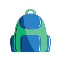 Blau Schule Tasche Ausrüstung Symbol vektor
