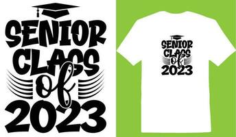 senior klass av 2023 t-shirt vektor