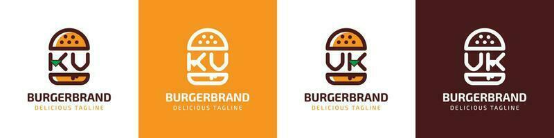 brev kv och vk burger logotyp, lämplig för några företag relaterad till burger med kv eller vk initialer. vektor