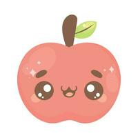 äpple frukt söt komisk karaktär vektor