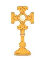 katolik gyllene korsa helig tillbehör vektor