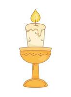 Kerze im golden Leuchter Symbol vektor