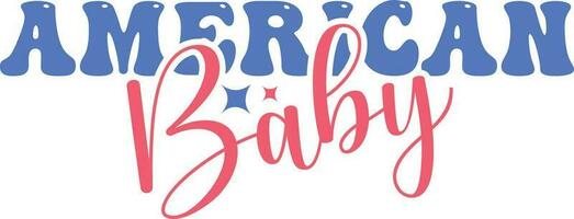 4 .. von Juli amerikanisch Baby einfach Typografie T-Shirt Design vektor
