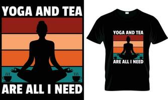 Yoga T-Shirt Design Grafik Vektor. vektor