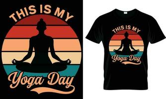 Yoga T-Shirt Design Grafik Vektor. vektor