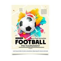 kreativ Fußball Fußball Turnier Broschüre Vorlage. Fußball oder Fußball Ball auf modern Hintergrund. Fußball Startseite Design Vorlage. vektor