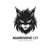 aggressiv Katze Vektor Logo