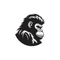 gorilla vektor illustration huvud ondska våldsam gorilla maskot minimal logotyp