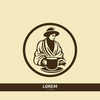 Tee oder Kaffee Geschäft Logo Mädchen Herstellung Kaffee Vektor Logo