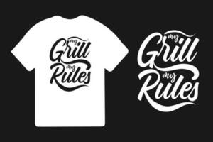Grill Typografie T-Shirt Design Vektor Vorlage, Grill T-Shirt Design. Jahrgang Grill t Hemd Design.